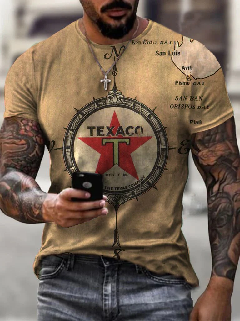 Retro Engine Oil Print T-Shirt - Image 4