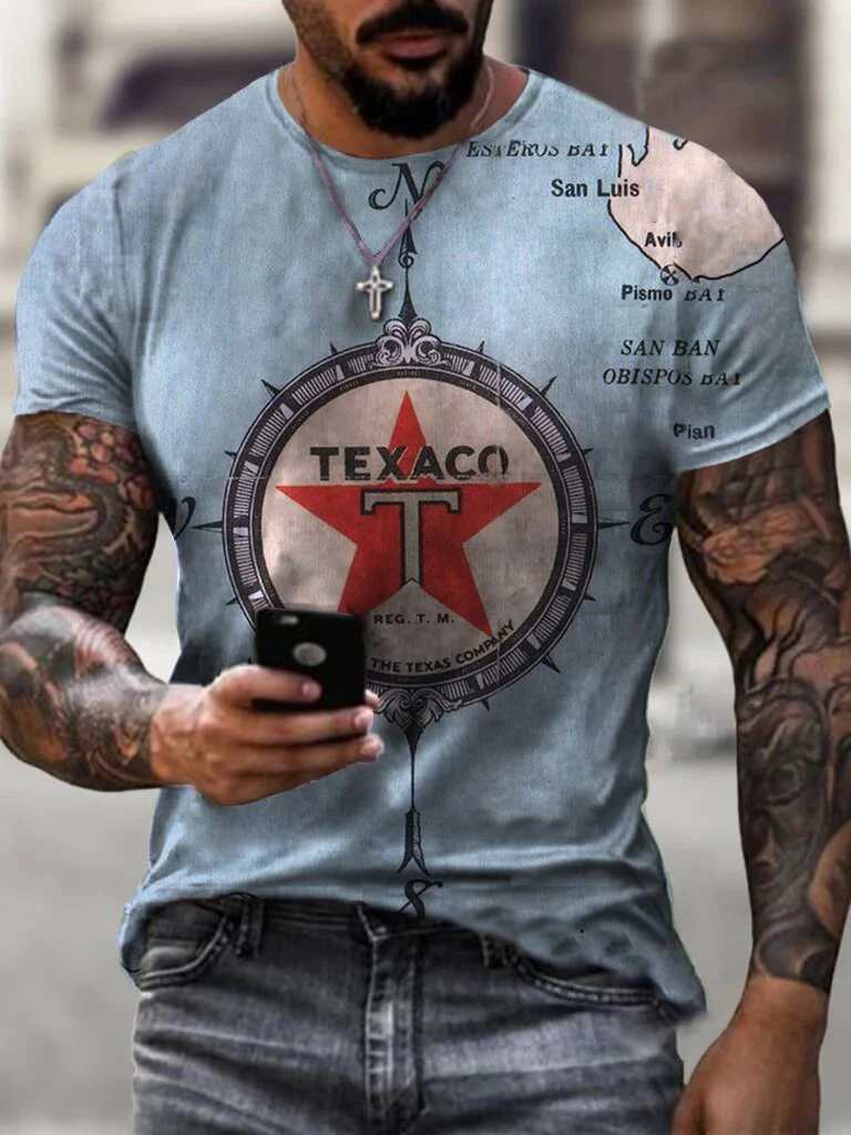 Retro Engine Oil Print T-shirt - Image 3