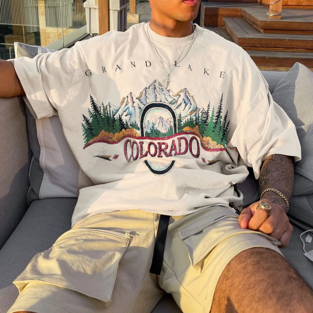 Retro COLORADO Print Oversized T-Shirt - Image 4