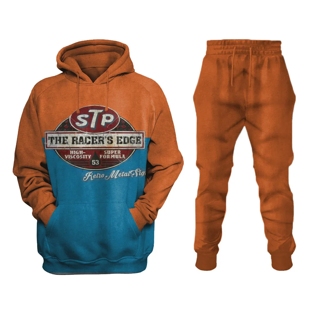 Retro Oil Printing Casual Sweatshirt Set