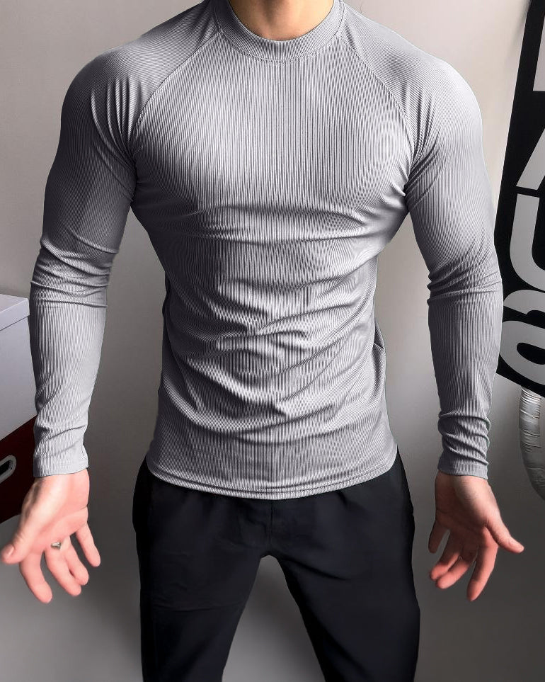 Ribbed Shoulder Cut Crew Neck Long Sleeve - Image 21