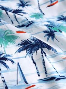 RSRT  Coconut Tree Printed Shirt And Solid Color Shorts Set - Image 3