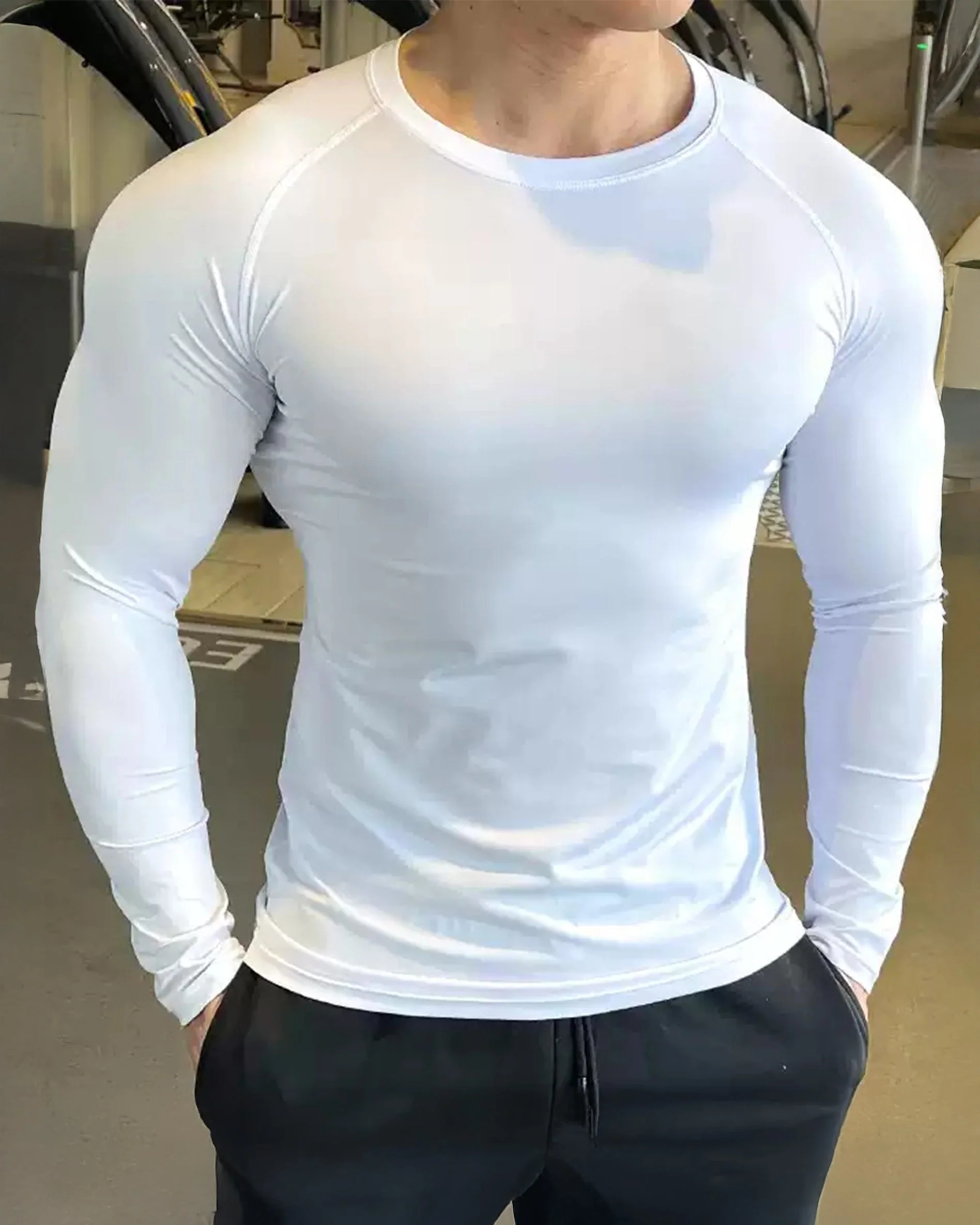 Shoulder Cut Pullover Long Sleeve Shirt - Image 20
