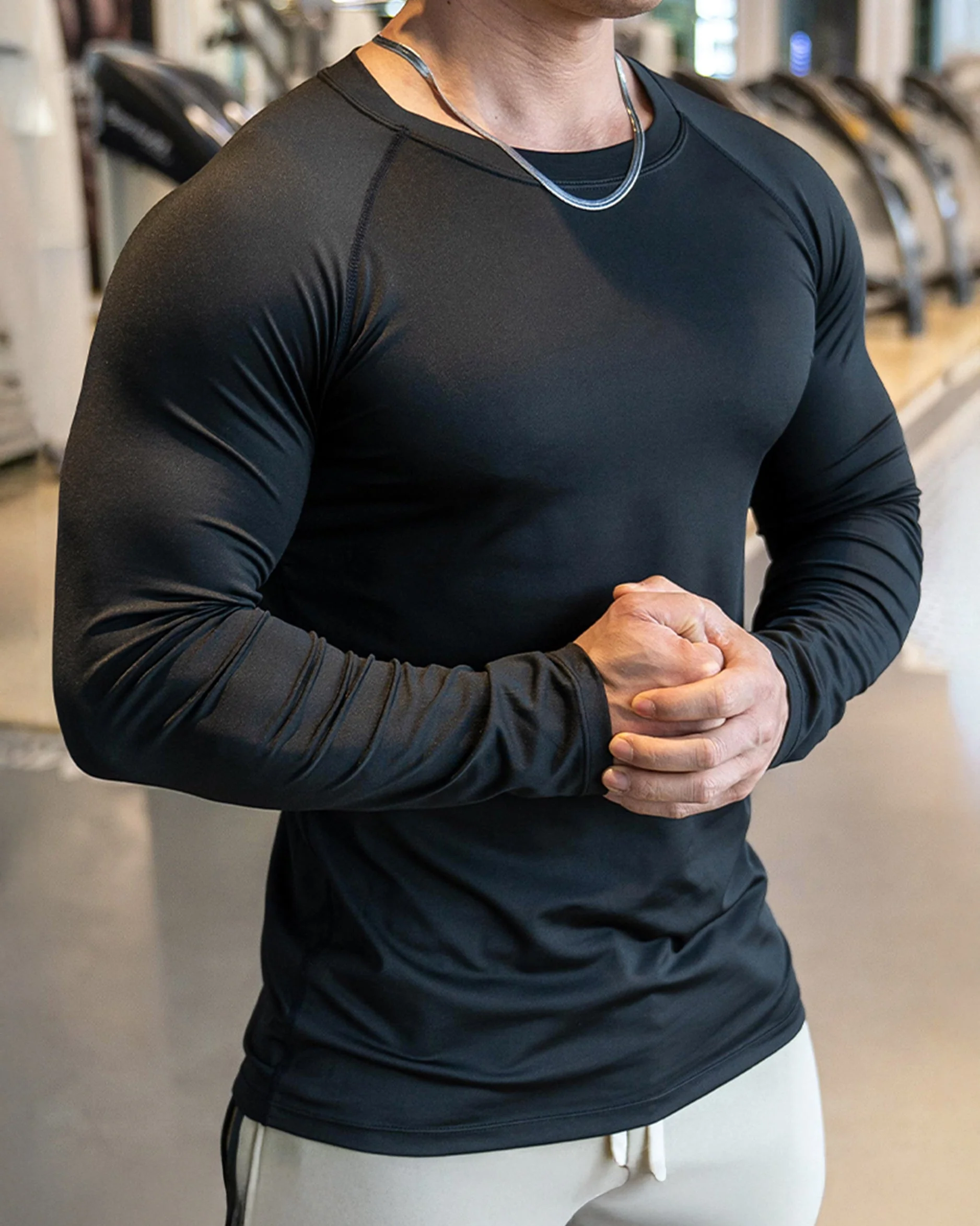 Shoulder Cut Pullover Long Sleeve Shirt - Image 5