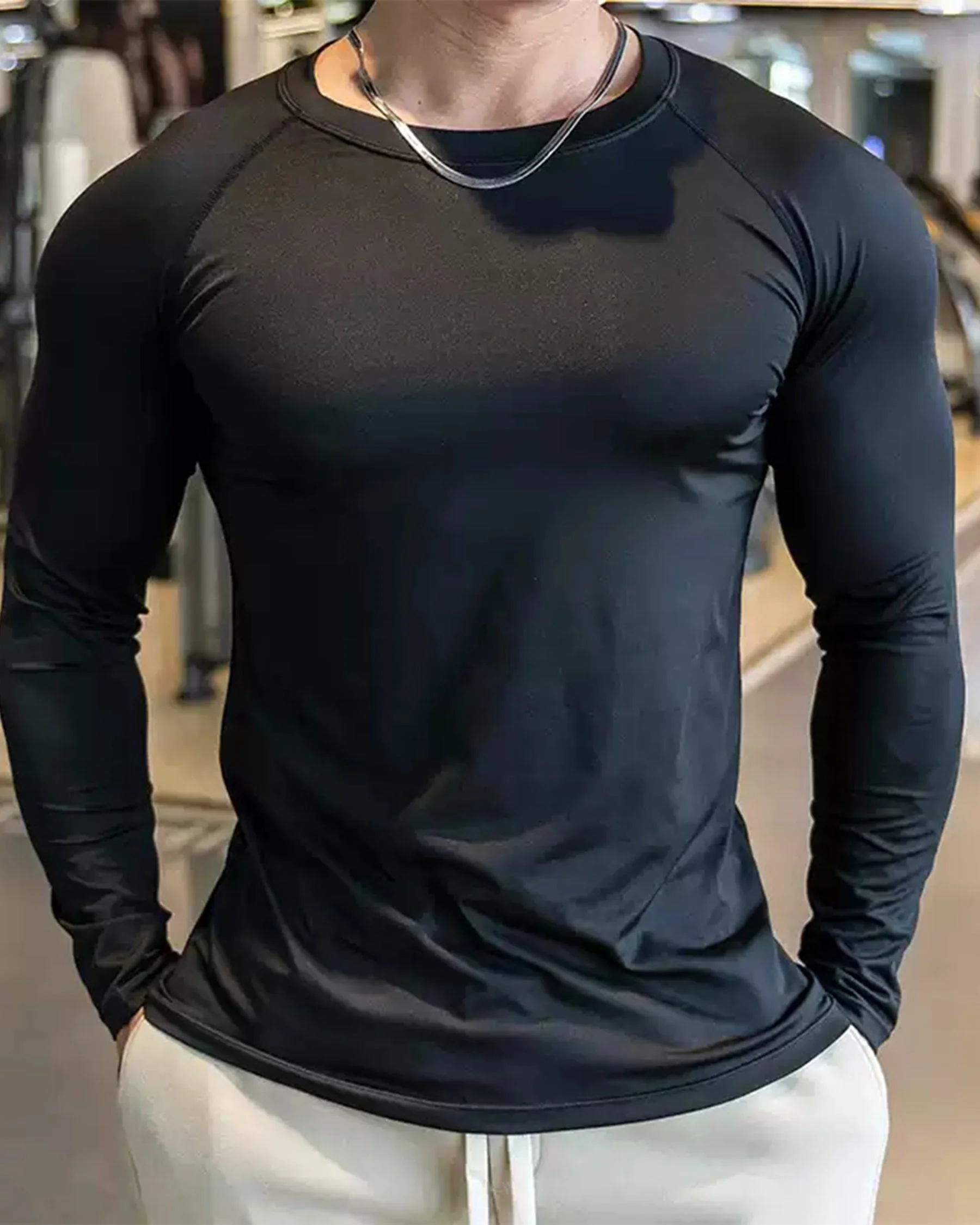Shoulder Cut Pullover Long Sleeve Shirt - Image 6
