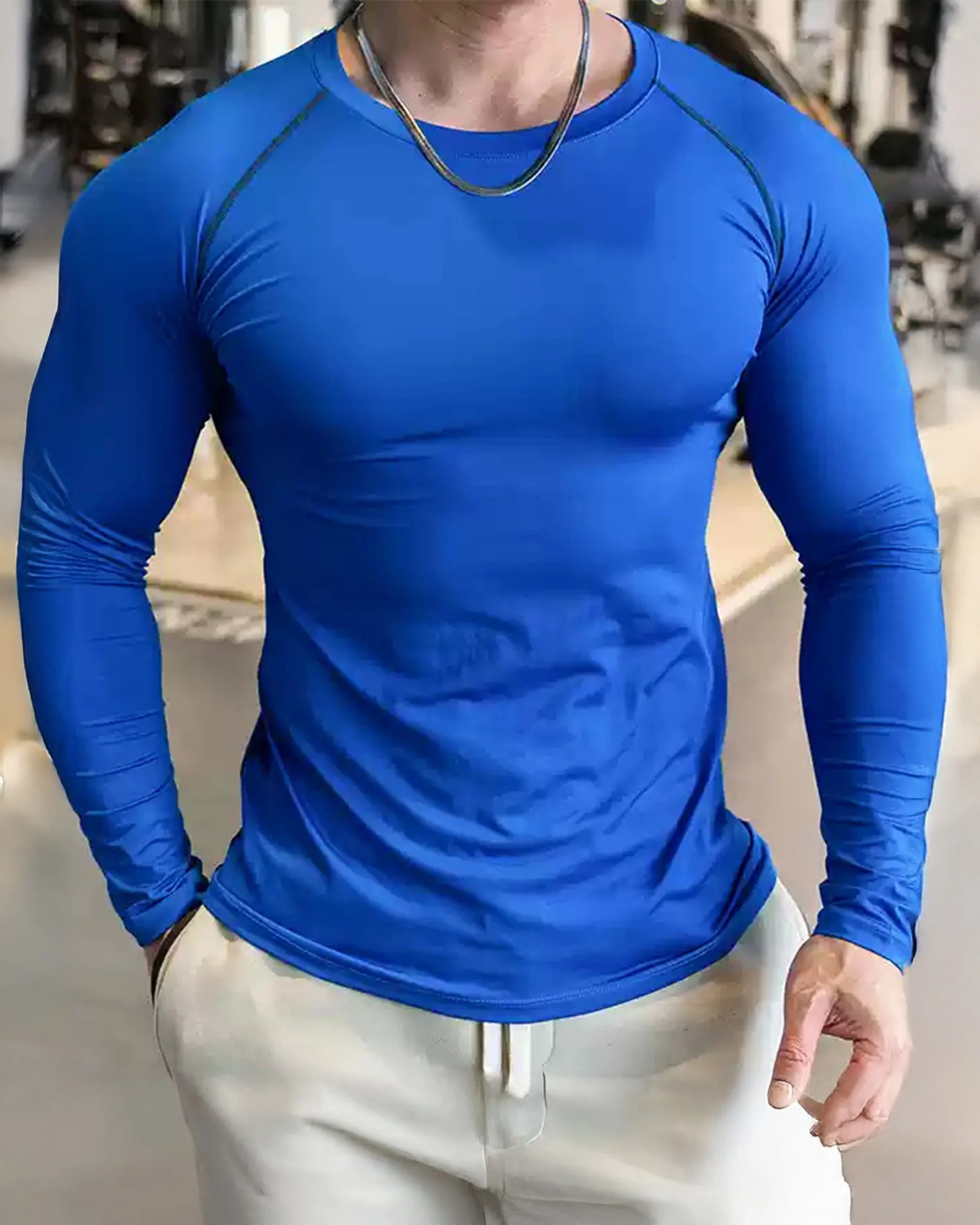 Shoulder Cut Pullover Long Sleeve Shirt - Image 8