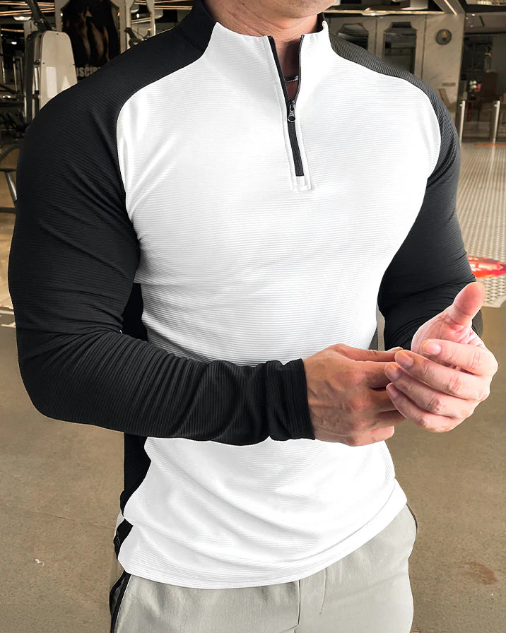 Shoulder Cut Quarter Zip Pullover Long Sleeve - Image 3