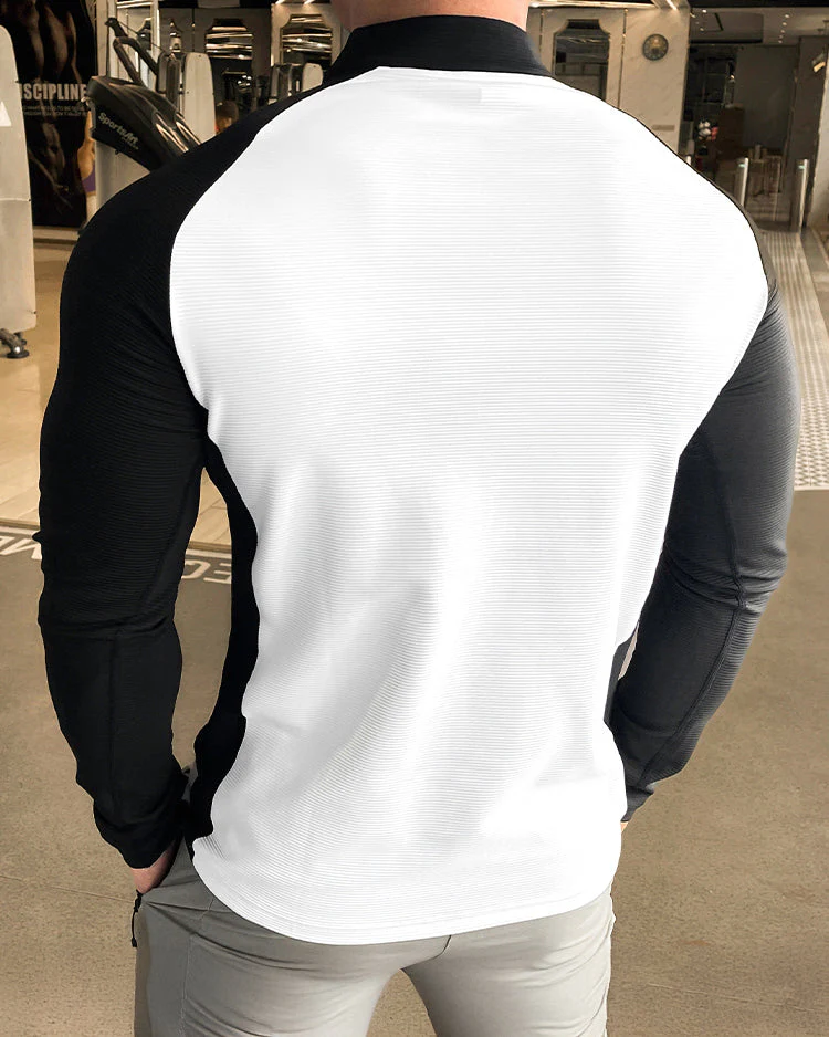 Shoulder Cut Quarter Zip Pullover Long Sleeve - Image 4