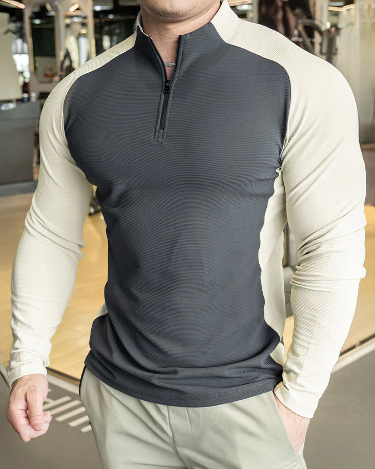 Shoulder Cut Quarter Zip Pullover Long Sleeve - Image 6