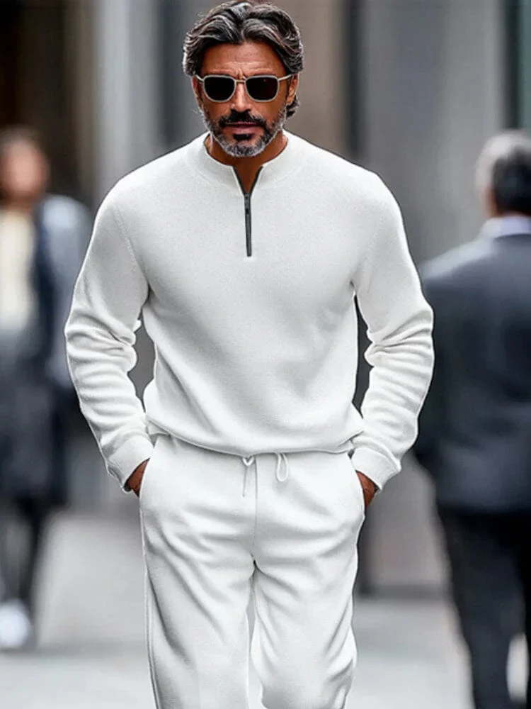 Simple Quarter Zip Tracksuit Set - Image 3