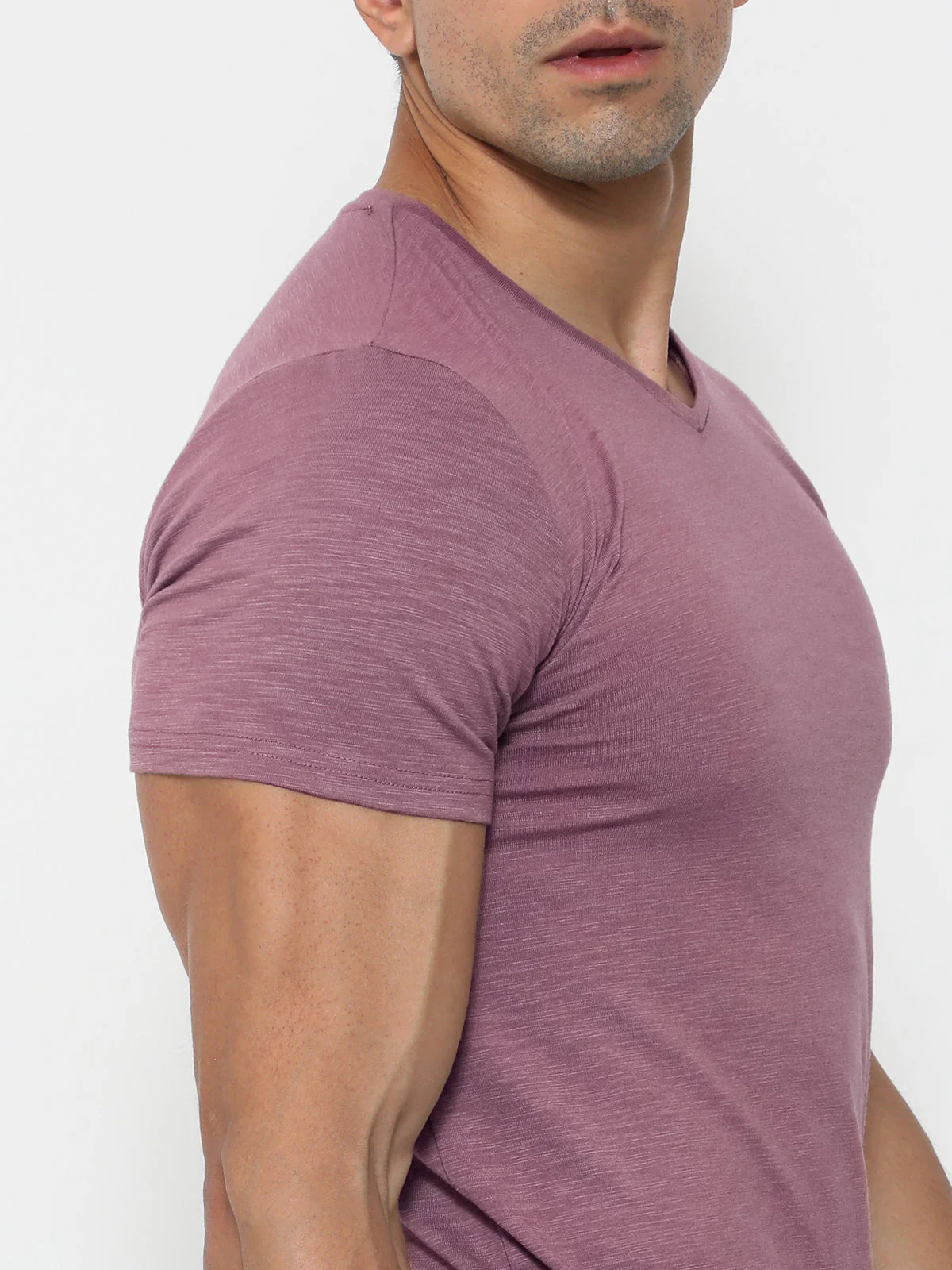 Slub V-neck T-shirt - Image 10