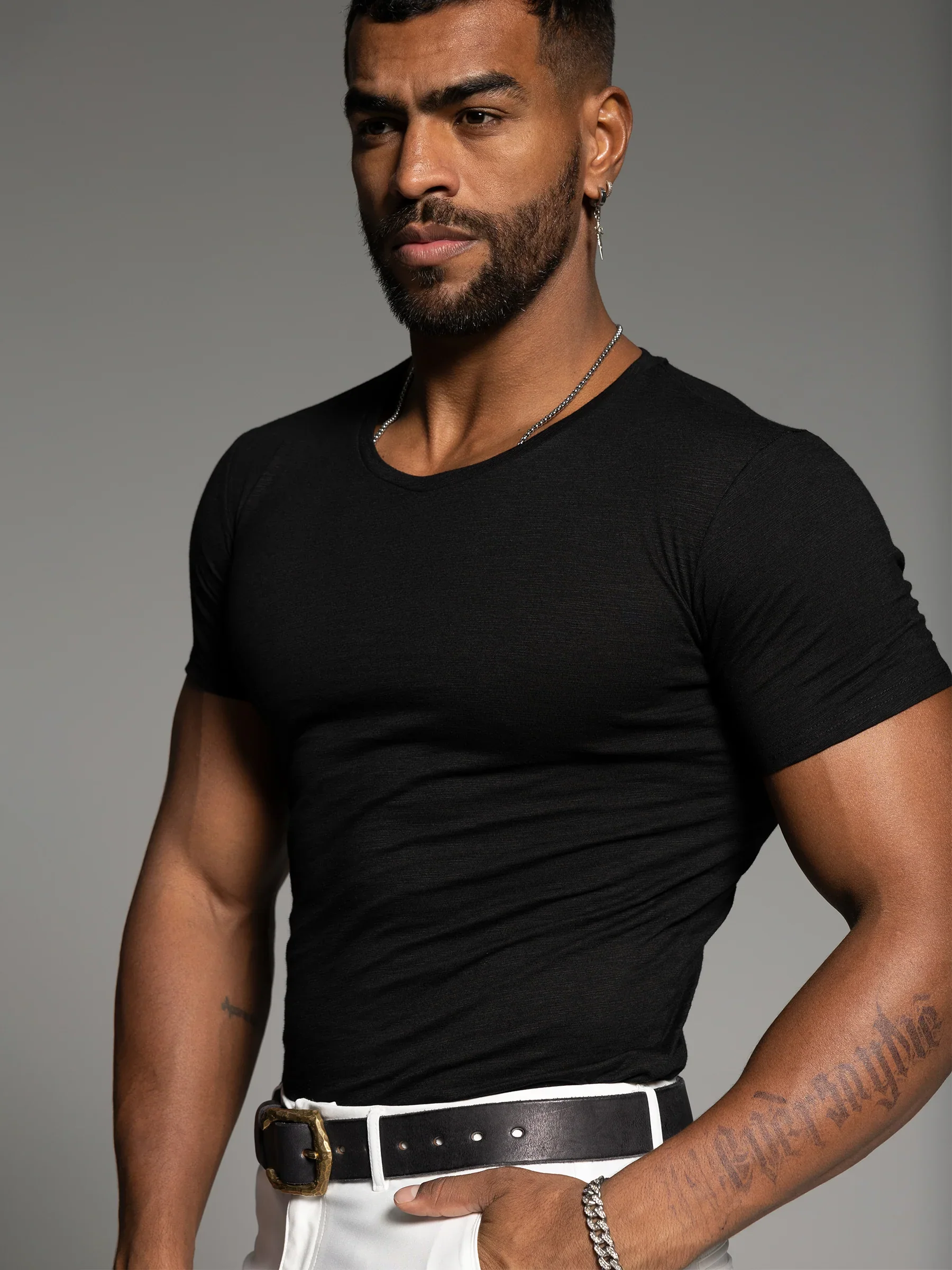 Slub V-neck T-shirt - Image 7