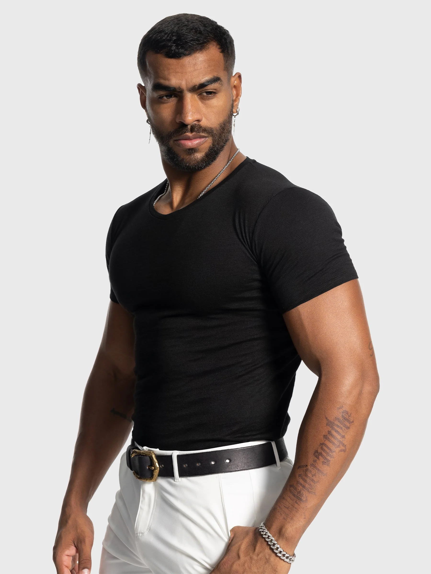 Slub V-neck T-shirt New - Image 29
