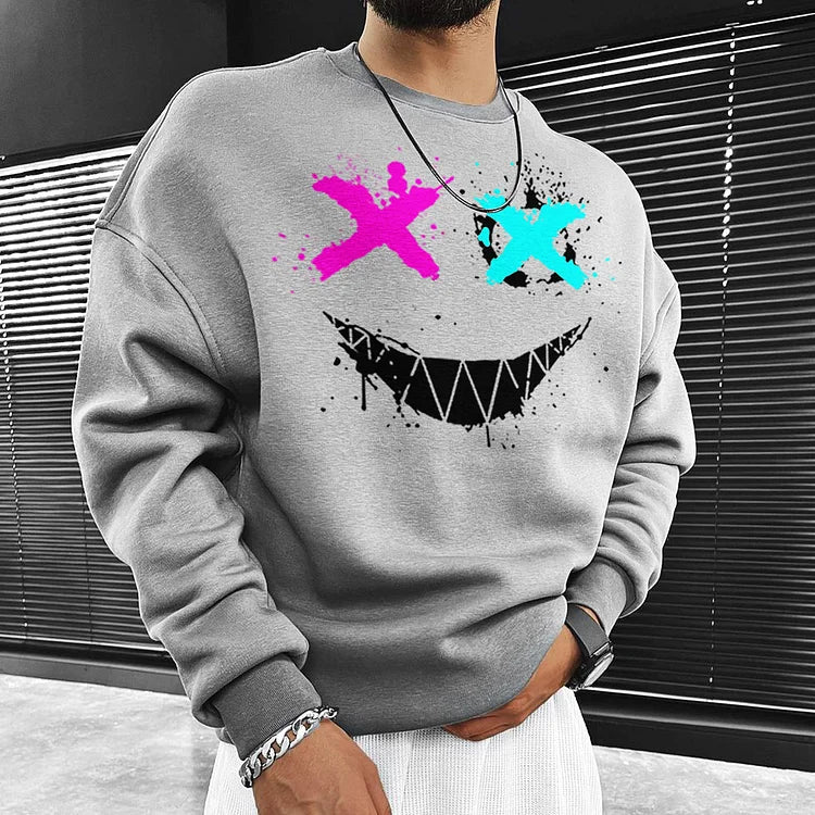 Smiley Print Casual Oversized  Sweatshirt - Image 4
