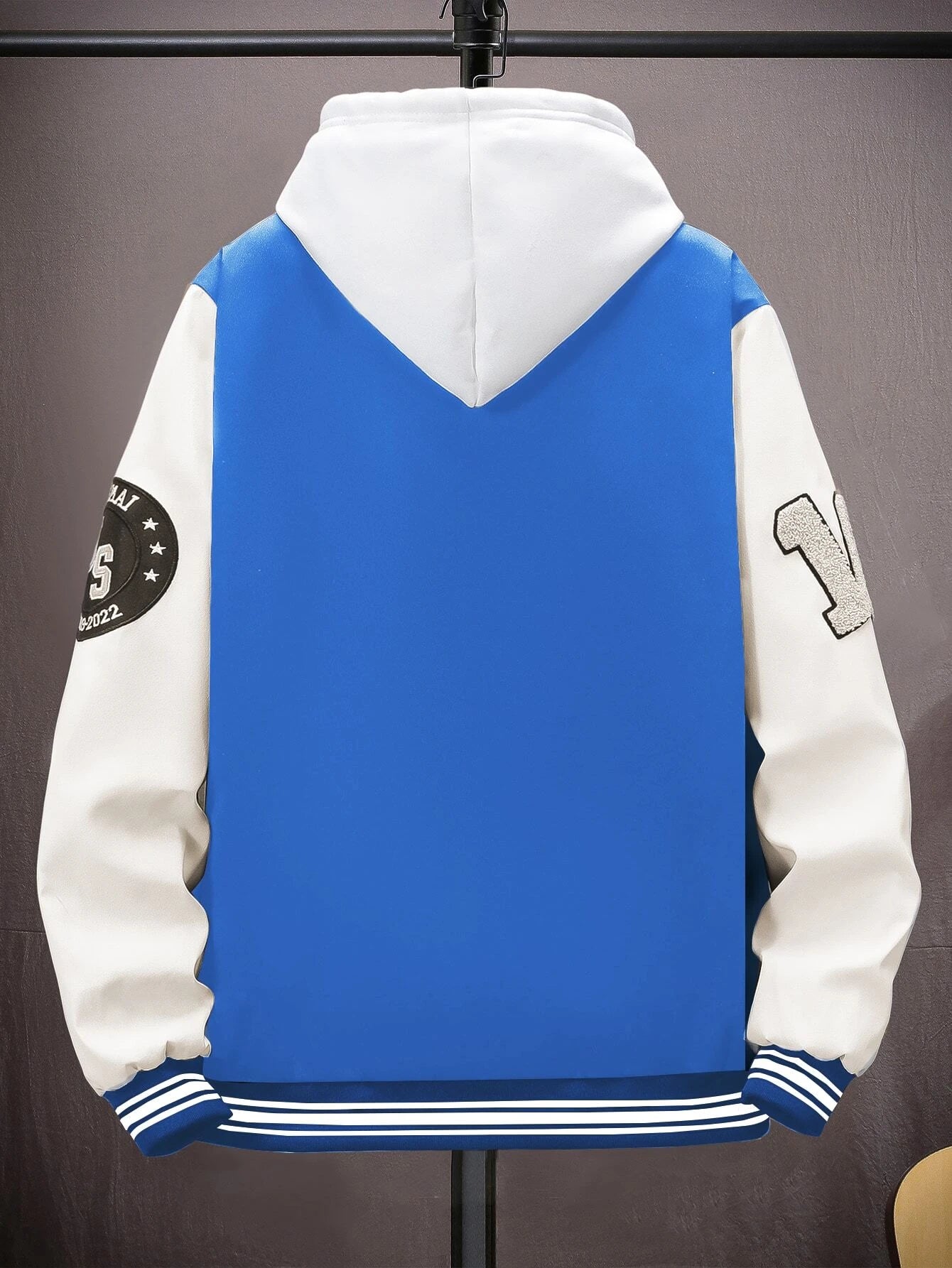 Sporsity  1pc Letter Graphic Colorblock Varsity Jacket - Image 18