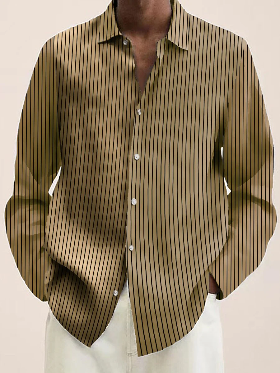 Striped Long Sleeve Shirts Basic Basic Fashion Trend Shirts - Image 3