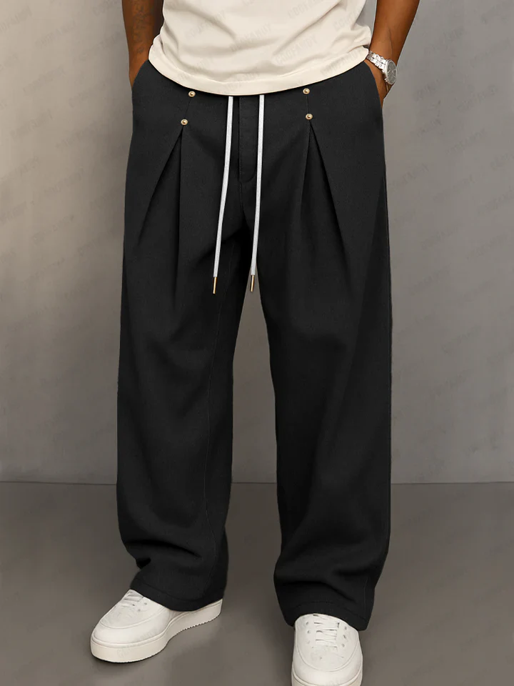 Stylish Decorative Button Casual Pants - Image 2