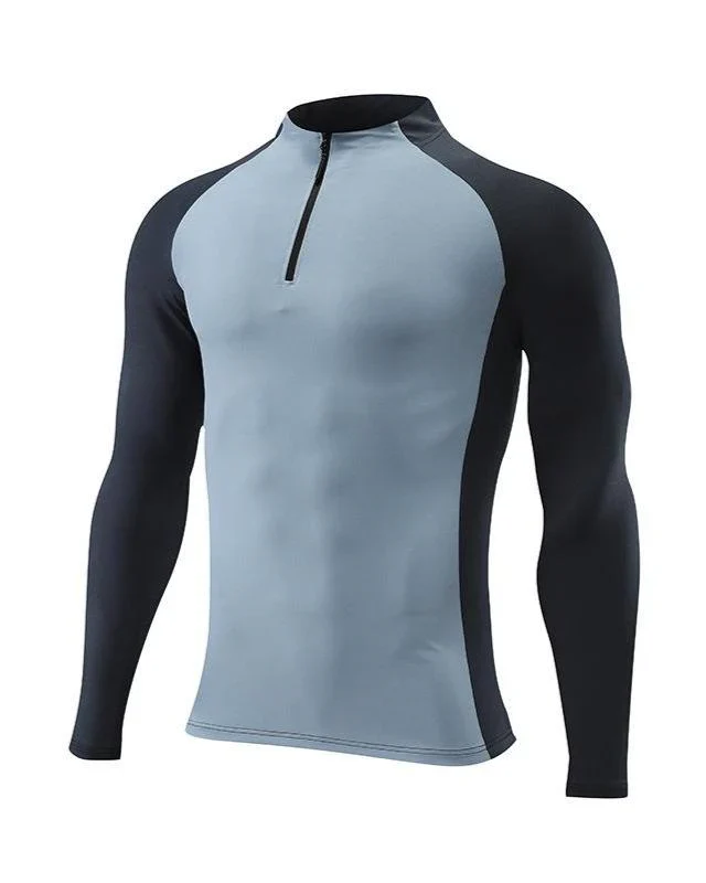 Two Tone Quarter Zip Performance Long Sleeve - Image 6