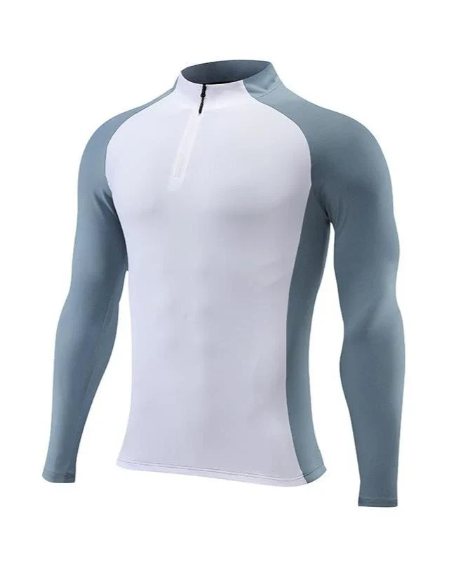 Two Tone Quarter Zip Performance Long Sleeve - Image 7