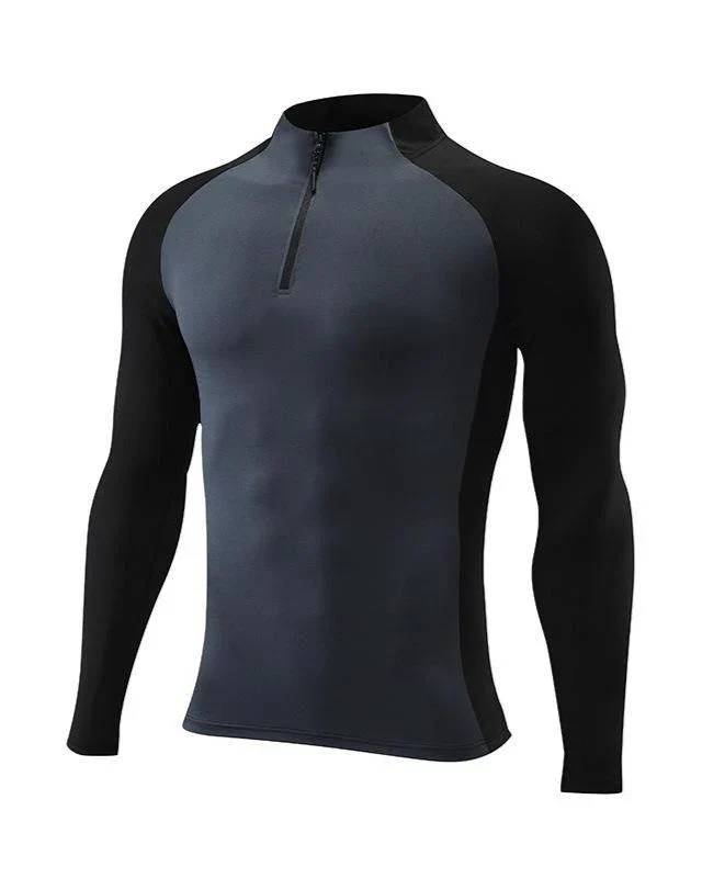 Two Tone Quarter Zip Performance Long Sleeve - Image 8