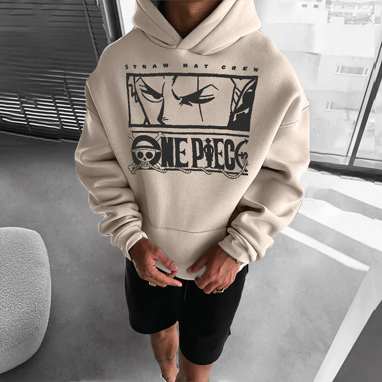 Oversized "One Piece" Graphic Print Hooded - Image 2
