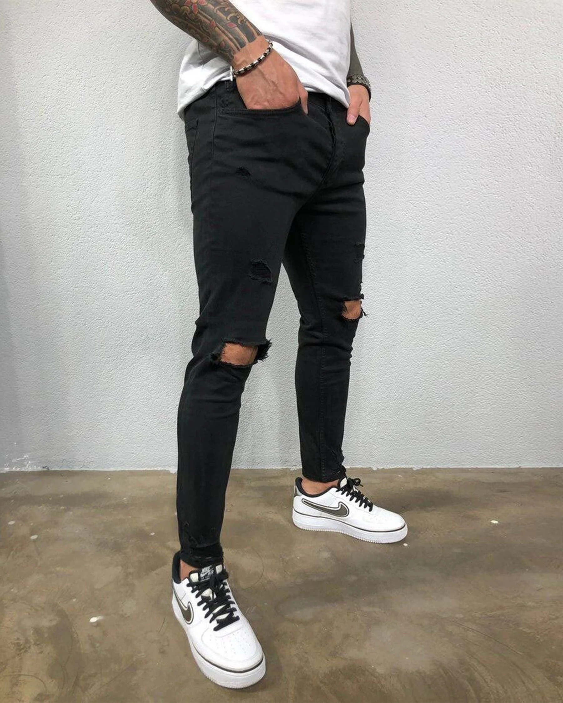 Urban Edge Ripped Stretchy Jeans - Image 6