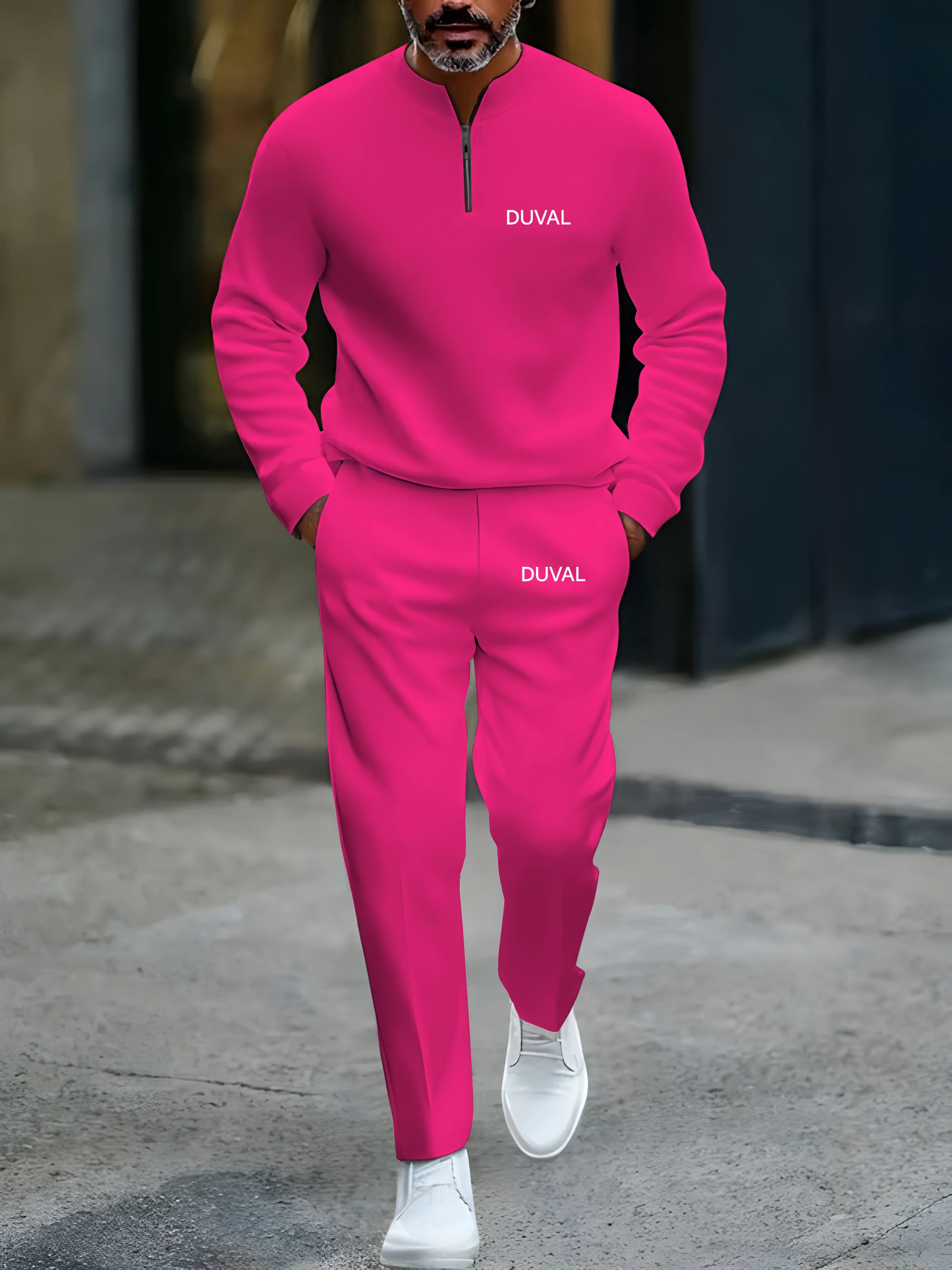 Zipper Long Sleeve Long Pants Two-Piece Set - Image 11