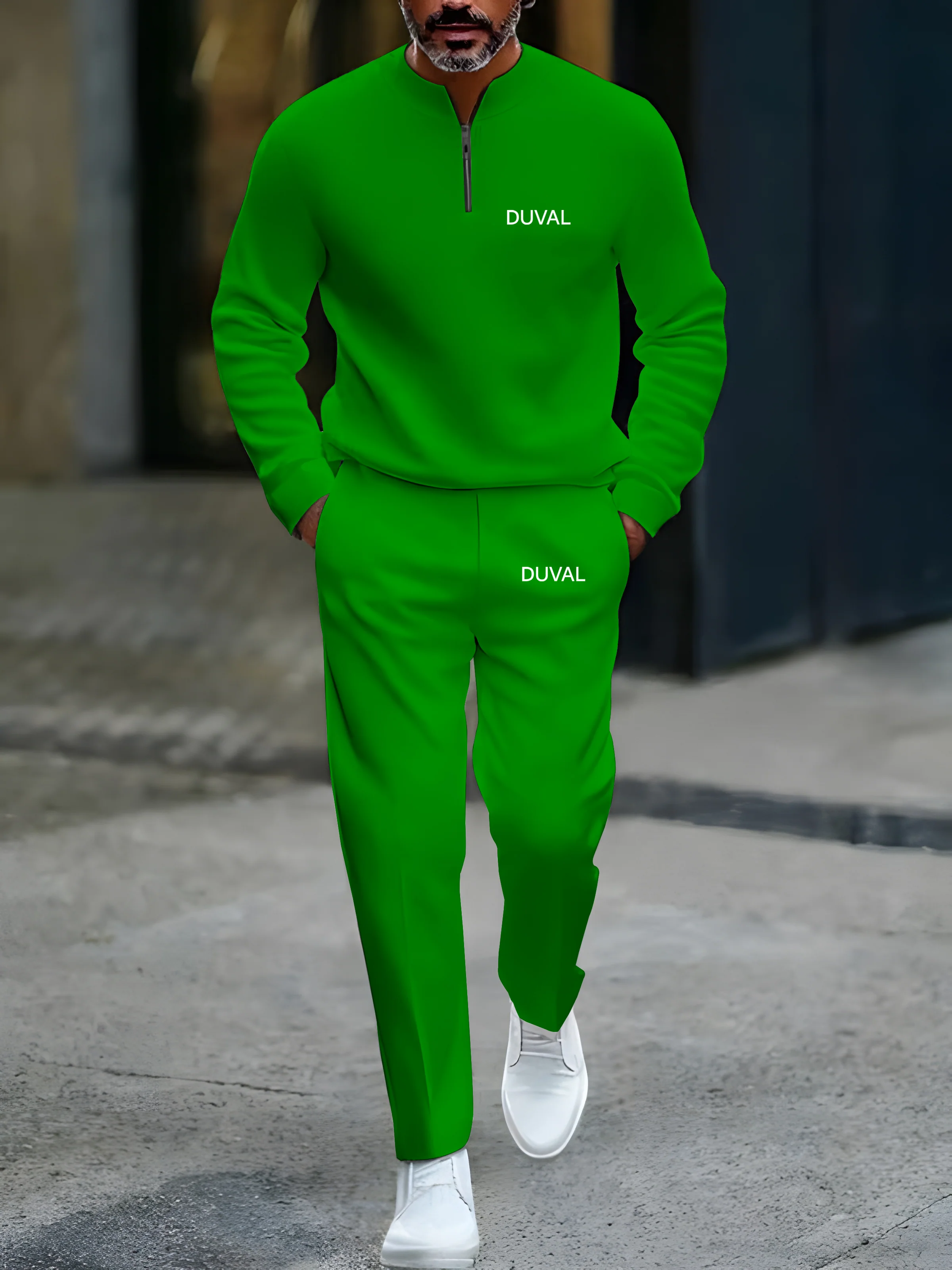 Zipper Long Sleeve Long Pants Two-Piece Set - Image 7