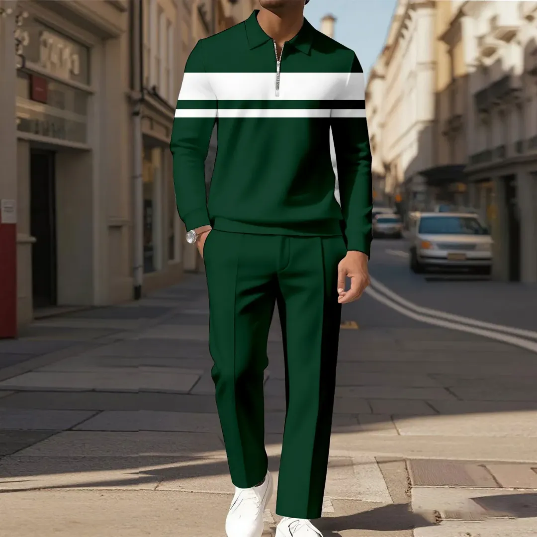 Modern Quarter Zip Two-Piece Set