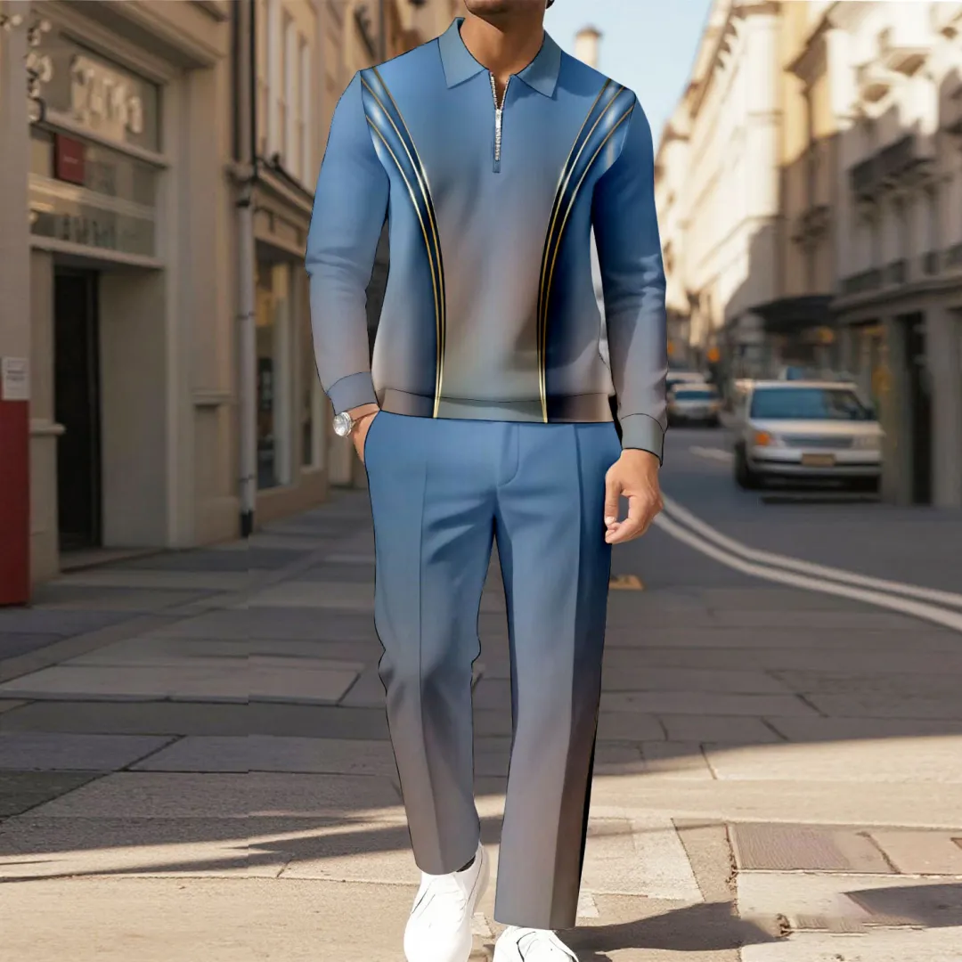 Modern Quarter Zip Two-Piece Set