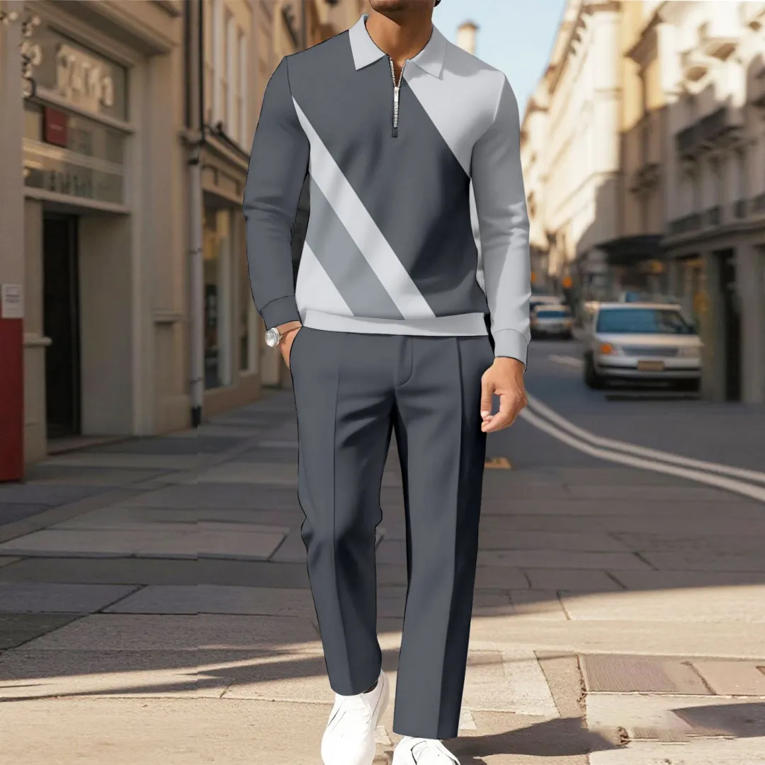 Modern Quarter Zip Two-Piece Set